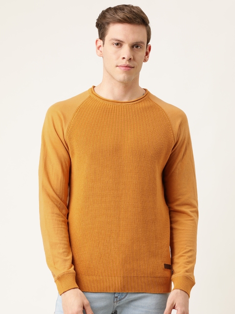 

Peter England Casuals Men Mustard Yellow Solid Pullover Sweater
