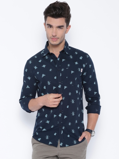 

Jack & Jones Navy Printed Casual Shirt, Navy blue