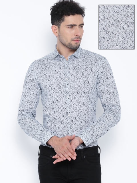 

Jack & Jones Blue Printed Slim Fit Casual Shirt