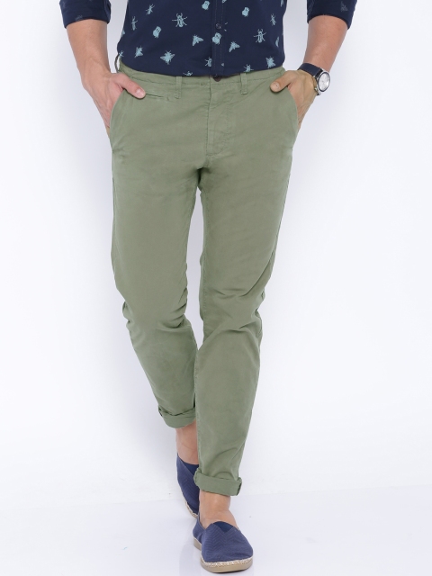 

Jack & Jones Olive Green Marco Slim Fit Casual Trousers