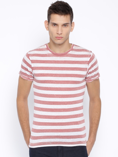 

Jack & Jones Brown & Off-White Striped T-shirt