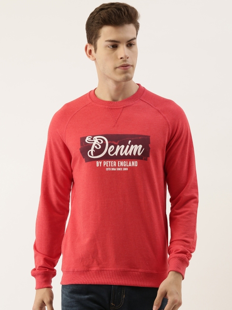 

Peter England Men Red Printed Sweatshirt