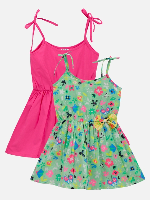 

LilPicks Girls Pack Of 2 Fit and Flare Dresses, Pink