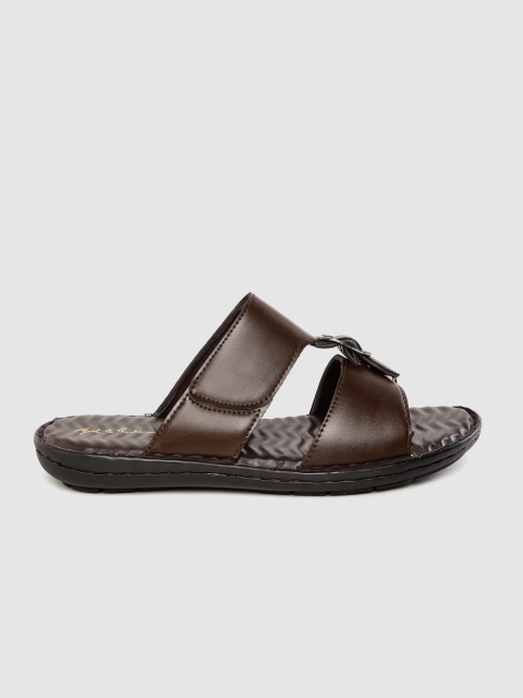 

Mast & Harbour Men Coffee Brown Comfort Sandals with Buckle Detail