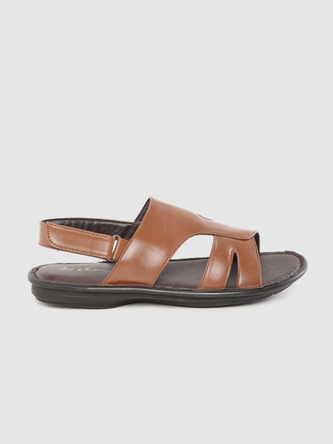 

Mast & Harbour Men Brown Solid Comfort Sandals