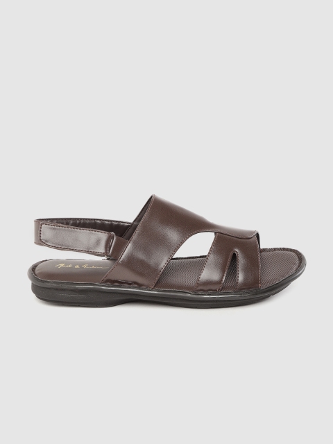 

Mast & Harbour Men Coffee Brown Solid Comfort Sandals