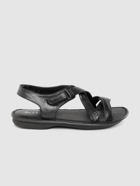 

Mast & Harbour Men Black One Toe Comfort Sandals