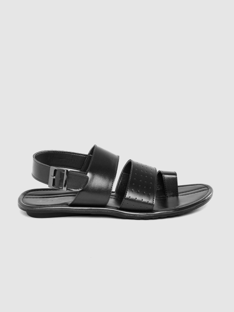 

Mast & Harbour Men Black Perforated One Toe Comfort Sandals