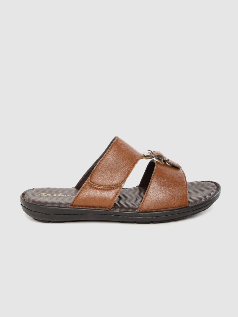 

Mast & Harbour Men Tan Brown Comfort Sandals with Buckle Detail