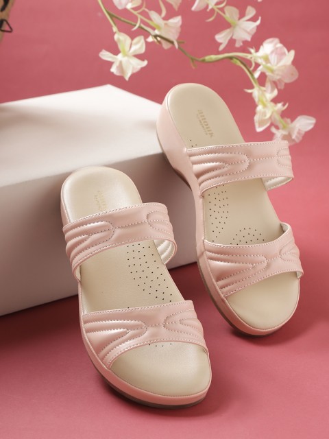 

Anouk Women Pink Solid Quilted Comfort Heels