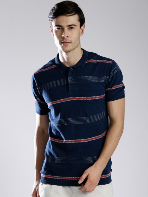 

Levi's Navy Striped Polo T-shirt, Navy blue