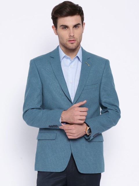 

Arrow Blue Linen Single-Breasted Blazer