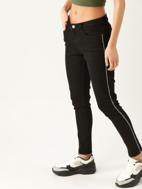 

DressBerry Women Black Skinny Fit Mid-Rise Clean Look Stretchable Jeans