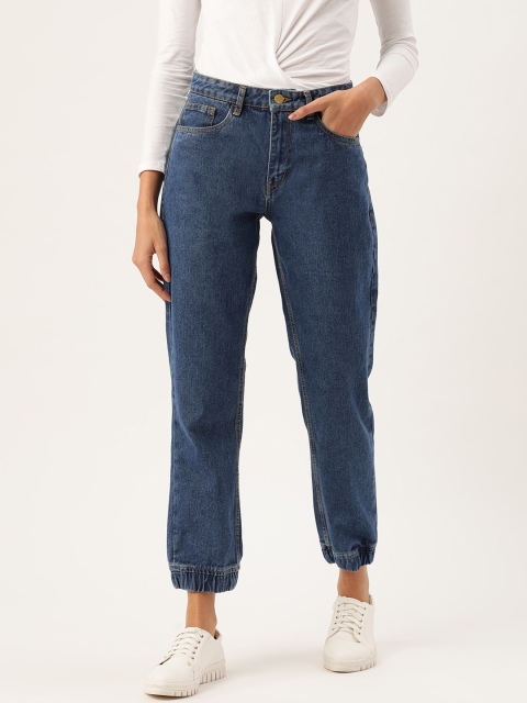 

DressBerry Women Blue Slim Fit Mid-Rise Clean Look Joggger Jeans