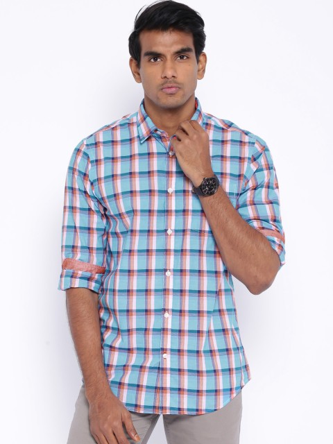 

Arrow Sport Blue & Pink Checked Slim Casual Shirt