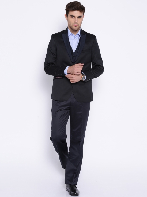 

Arrow Men Black Single-Breasted Party Suit