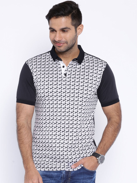 

Arrow New York Black Printed Polo T-shirt