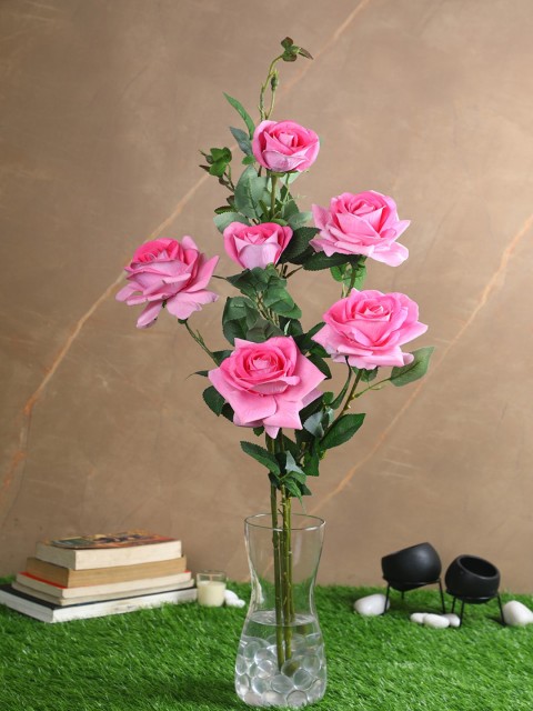 

PolliNation Pink & Green Pack of 2 Exquisite Artificial Rose Flower
