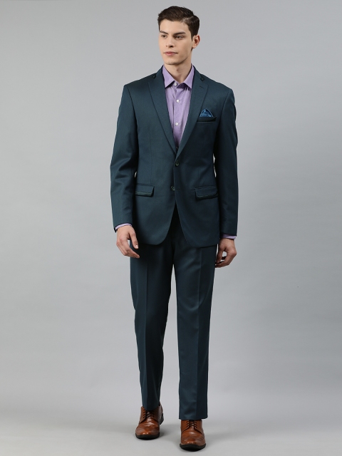 

Louis Philippe Men Blue Self Design Ultra Fit Single-Breasted Formal Suit