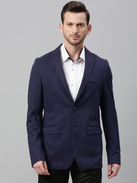 

Louis Philippe Sport Men Navy Blue Solid John Fit Formal Pure Cotton Blazer