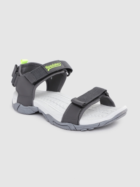 

Roadster Men Charcoal Grey Solid Sports Sandals