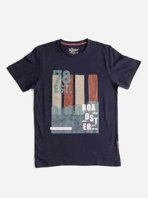 

Roadster Men Navy Blue Printed T-shirt