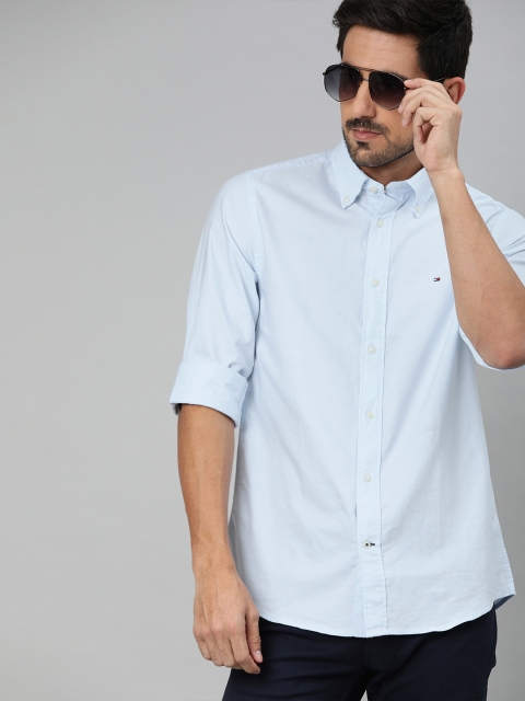 

Tommy Hilfiger Men Blue Regular Fit Solid Casual Shirt