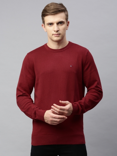 

Tommy Hilfiger Men Red Solid Pullover Sweater