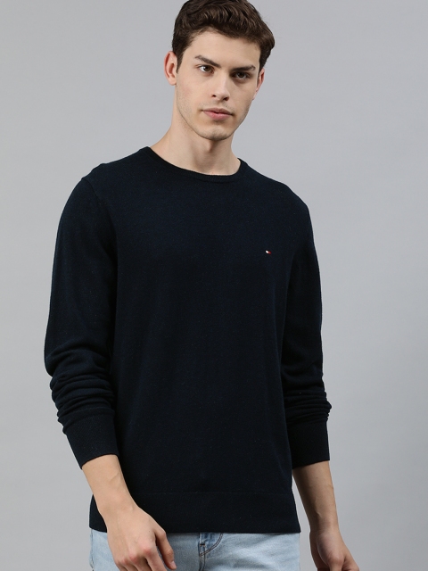 

Tommy Hilfiger Men Navy Blue Solid Pullover Sweater