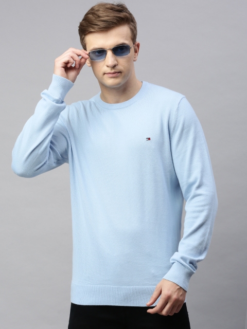 

Tommy Hilfiger Men Blue Solid Pullover Sweater