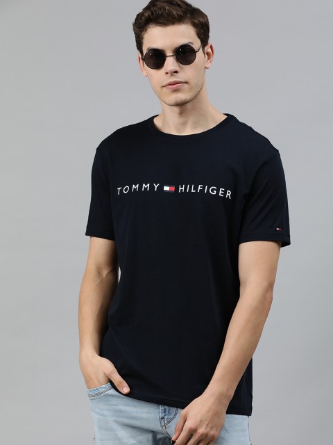 

Tommy Hilfiger Men Navy Blue Printed Round Neck T-shirt