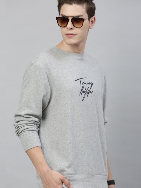 

Tommy Hilfiger Men Grey Solid Sweatshirt