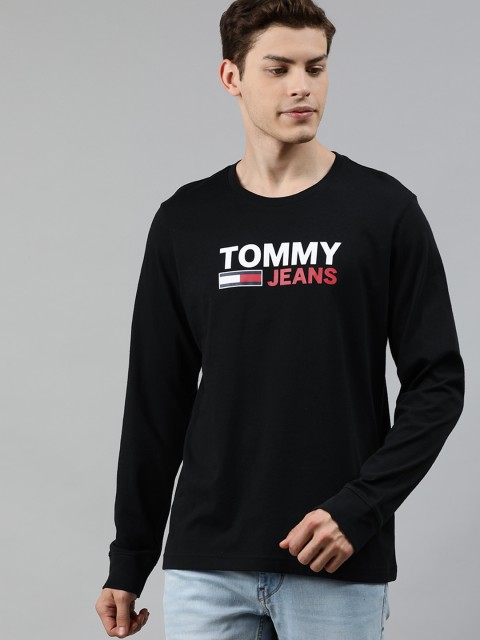 

Tommy Hilfiger Men Black Printed Round Neck T-shirt