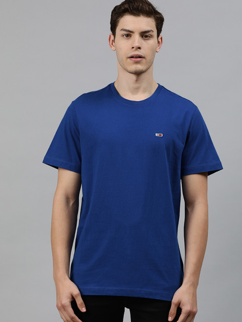 

Tommy Hilfiger Men Blue Solid Round Neck T-shirt
