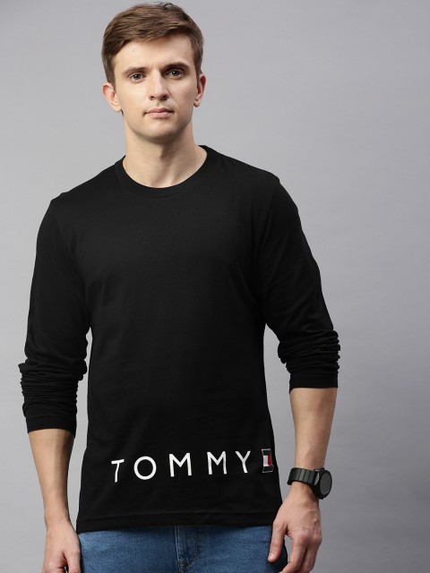 

Tommy Hilfiger Men Black Printed Round Neck T-shirt