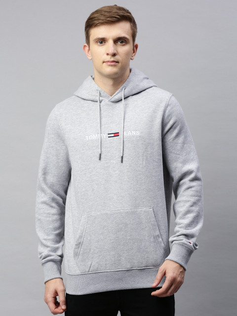 

Tommy Hilfiger Men Grey Embroidered Hooded Sweatshirt