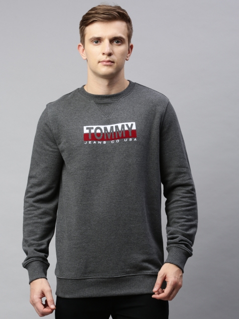 

Tommy Hilfiger Men Charcoal Printed Sweatshirt