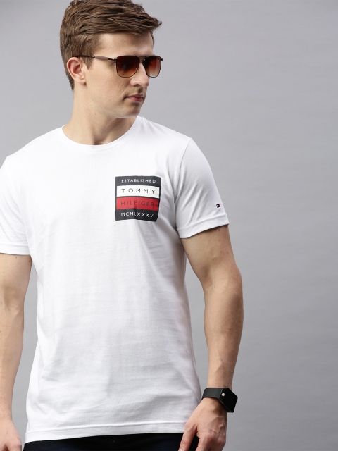 

Tommy Hilfiger Men White Printed Round Neck T-shirt