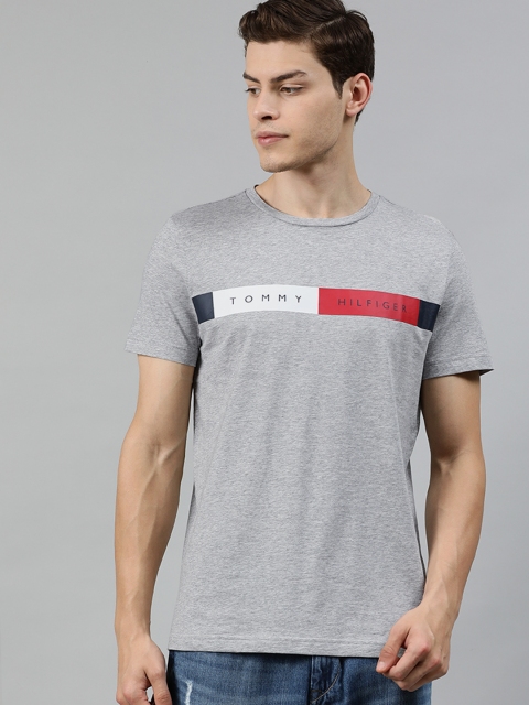 

Tommy Hilfiger Men Grey Printed Round Neck T-shirt