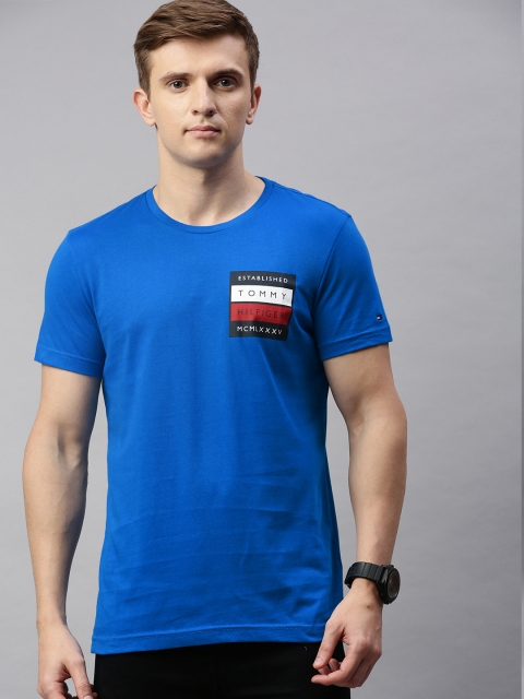

Tommy Hilfiger Men Blue Printed Round Neck T-shirt