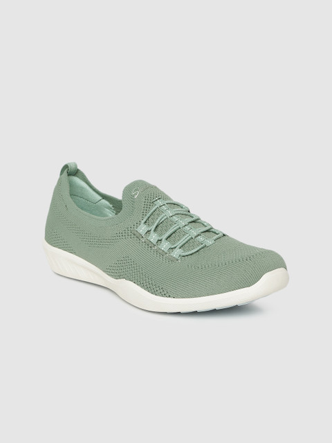 

Skechers Women Green Slip-On Sneakers