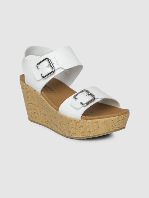 

Skechers Women White BRIT - GO GETTER Solid Open Toe Heels