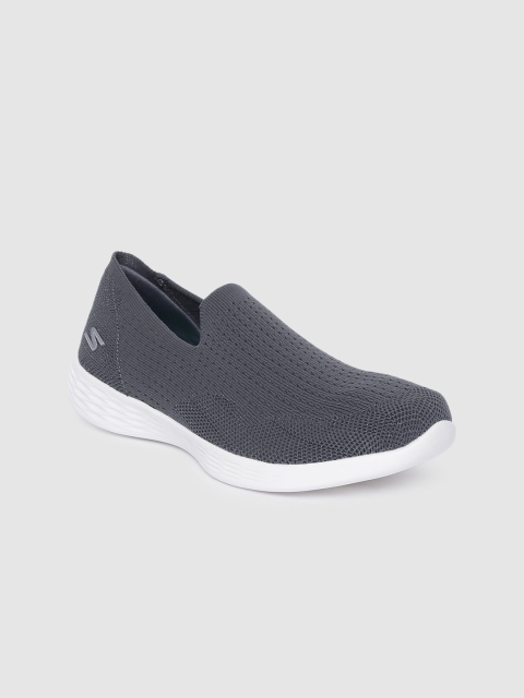 

Skechers Women Charcoal Grey YOU DEFINE - VITAL Slip-On Sneakers