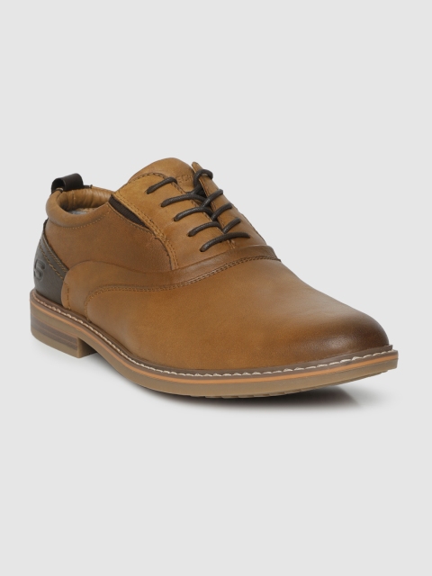

Skechers Men Tan Brown Colourblocked BREGMAN-VELSOM Leather Oxfords