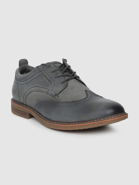

Skechers Men Charcoal Grey BREGMAN Leather Brogues