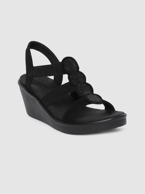 

Skechers Women Black RUMBLE ON Wedges