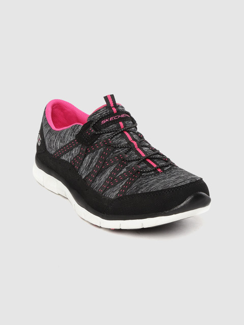 

Skechers Women Grey Melange & Black Gratis Let's Cruise Sneakers