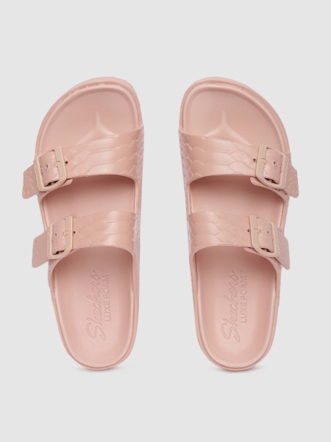 

Skechers Women Nude Pink Self Design CALI BREEZE Sliders