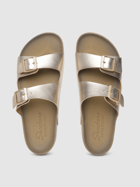 

Skechers Women Rose Gold Solid GRANOLA Open Toe Flats