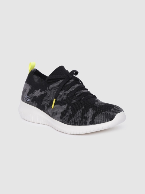 

Skechers Women Black & Grey Camouflage Ultra Flex Sneakers